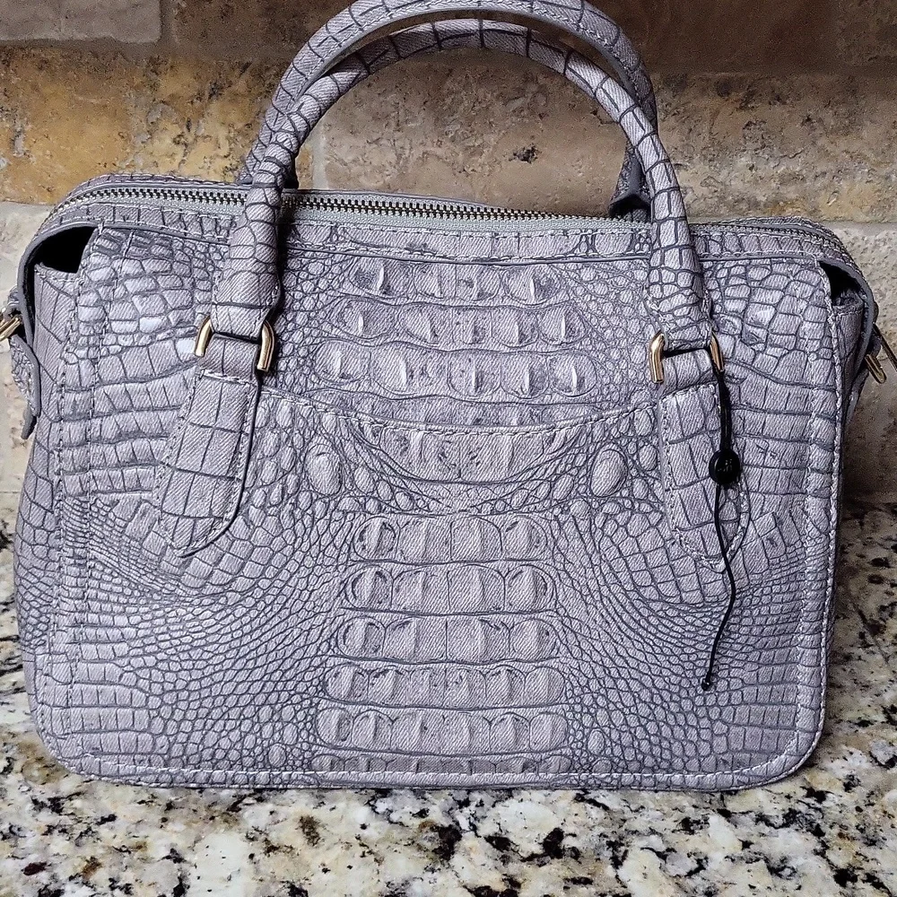 Brahmin Micaela Grey Tetra Satchel - Picture 7 of 16